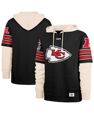 '47 Brand - Men's Black Kansas City Chiefs Split Zone Cornerback Duo Hoodie
