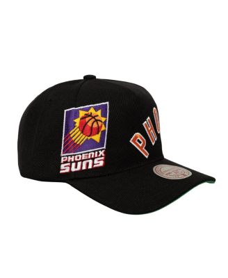 Men's Black Phoenix Suns Busted Logo Wordmark Wrap-Around Pro Pinch Adjustable Hat