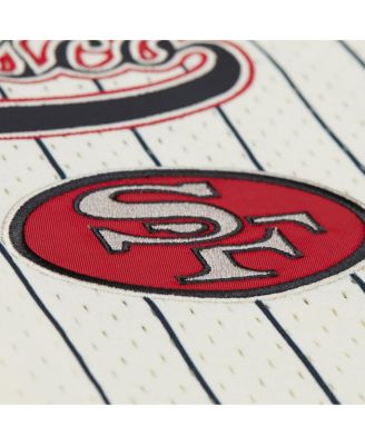 Men's Jerry Rice Cream San Francisco 49ers Name Number Mesh Button-Up Baseball Jersey
