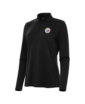 Women's Black Pittsburgh Steelers Reprocess Quarter-Zip Top