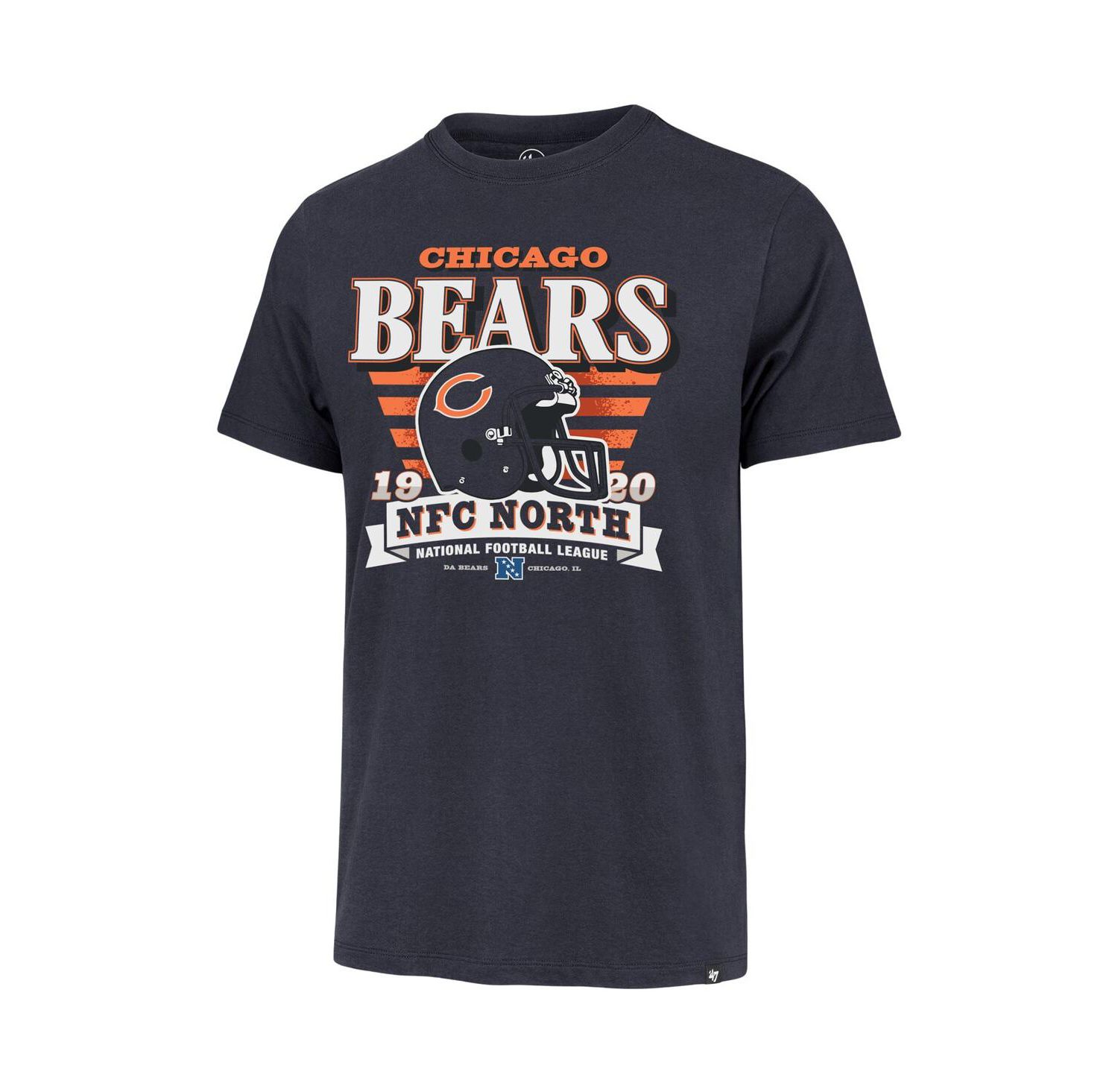 Men's Navy Chicago Bears Stripe Splash Franklin Throwback T-Shirt