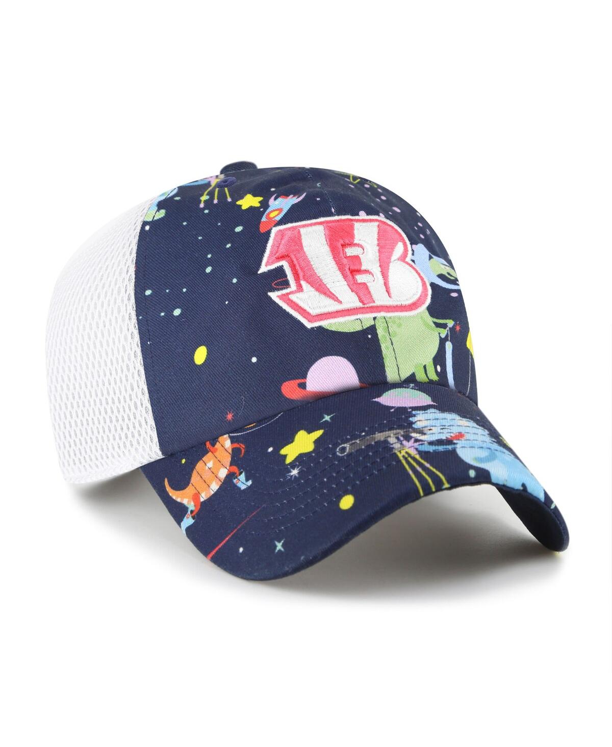'47 Brand Big Boys and Girls Navy Cincinnati Bengals Space Dino Adjustable Trucker Hat