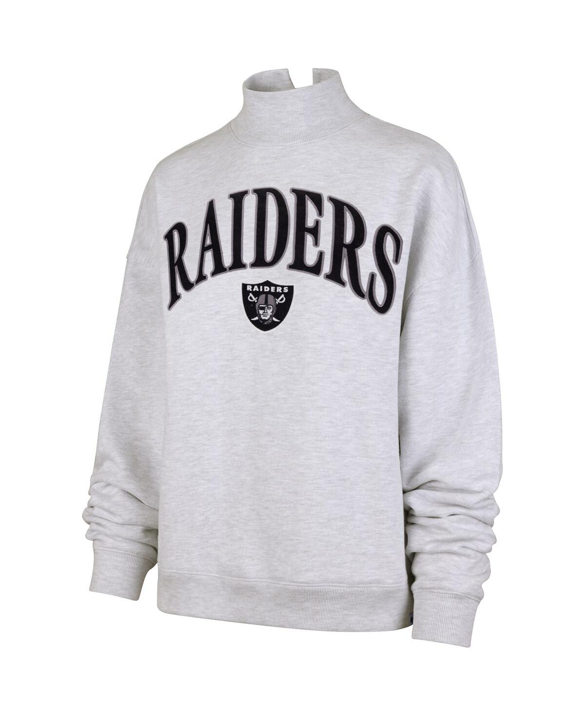 47 Brand '47 Heather Gray Las Vegas Raiders Vantage Mock Neck Pullover Sweatshirt In Gray