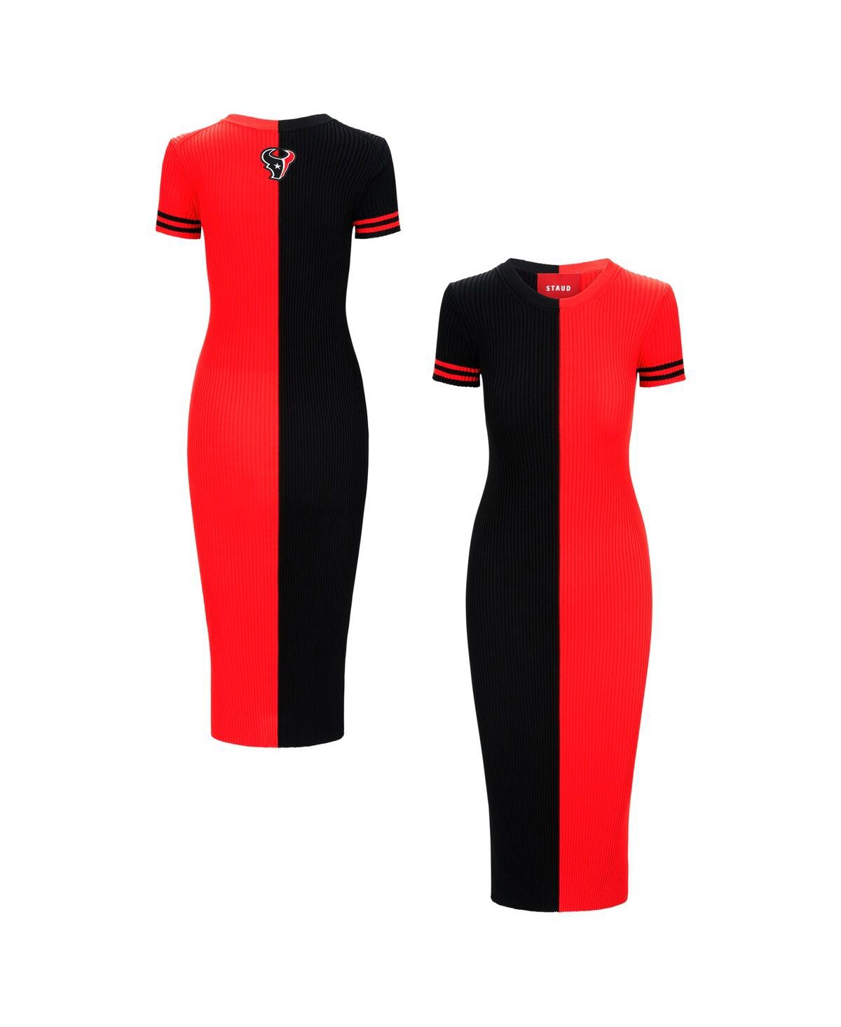 Staud Women's Navy/red Houston Texans Colleen Dress In Multi