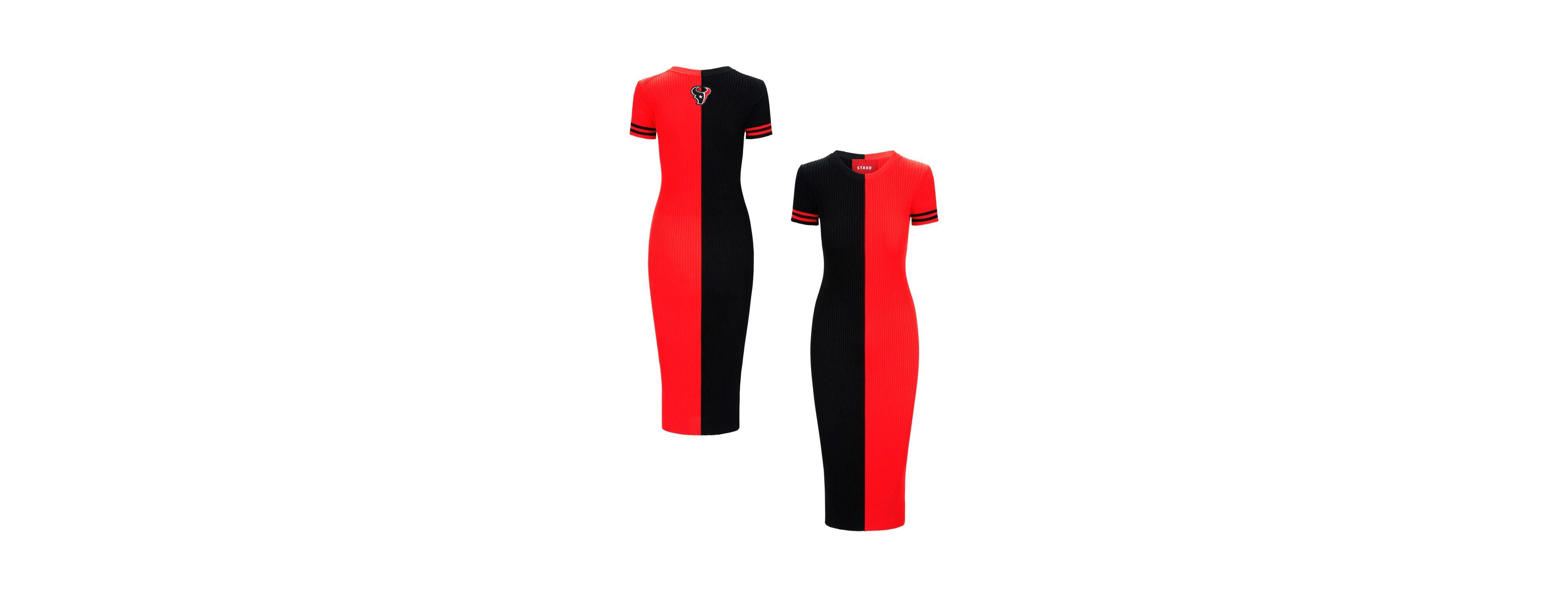 Staud Women's Navy/Red Houston Texans Colleen Dress