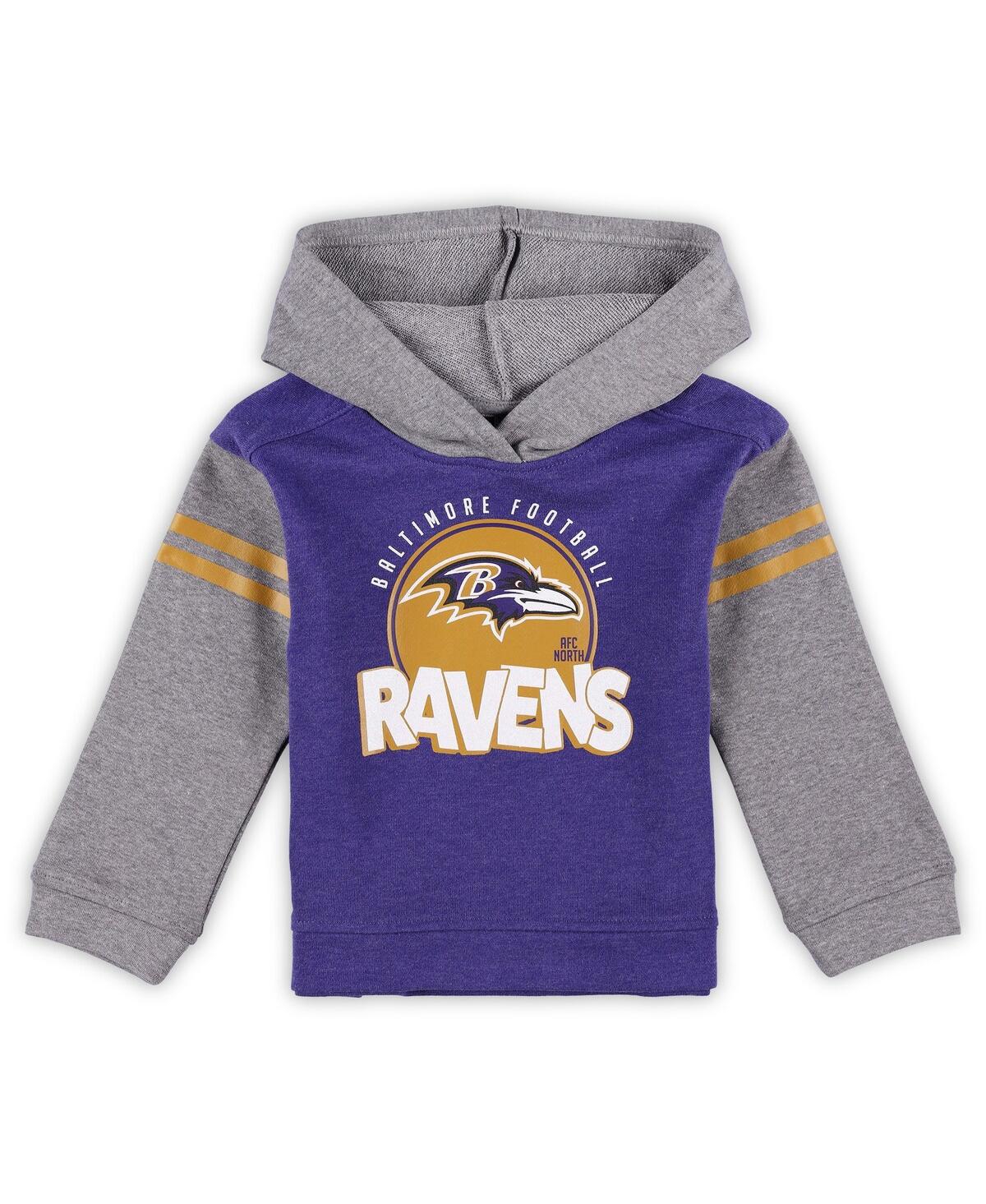 Outerstuff Toddler 2-piece Baltimore Ravens Club House Long Sleeve Hoodie Top And Leggings Set In Purple