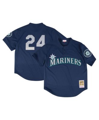 Mitchell & Ness - Men's Profile Navy Seattle Mariners Big Tall Cooperstown Collection Mesh Batting Practice Jersey