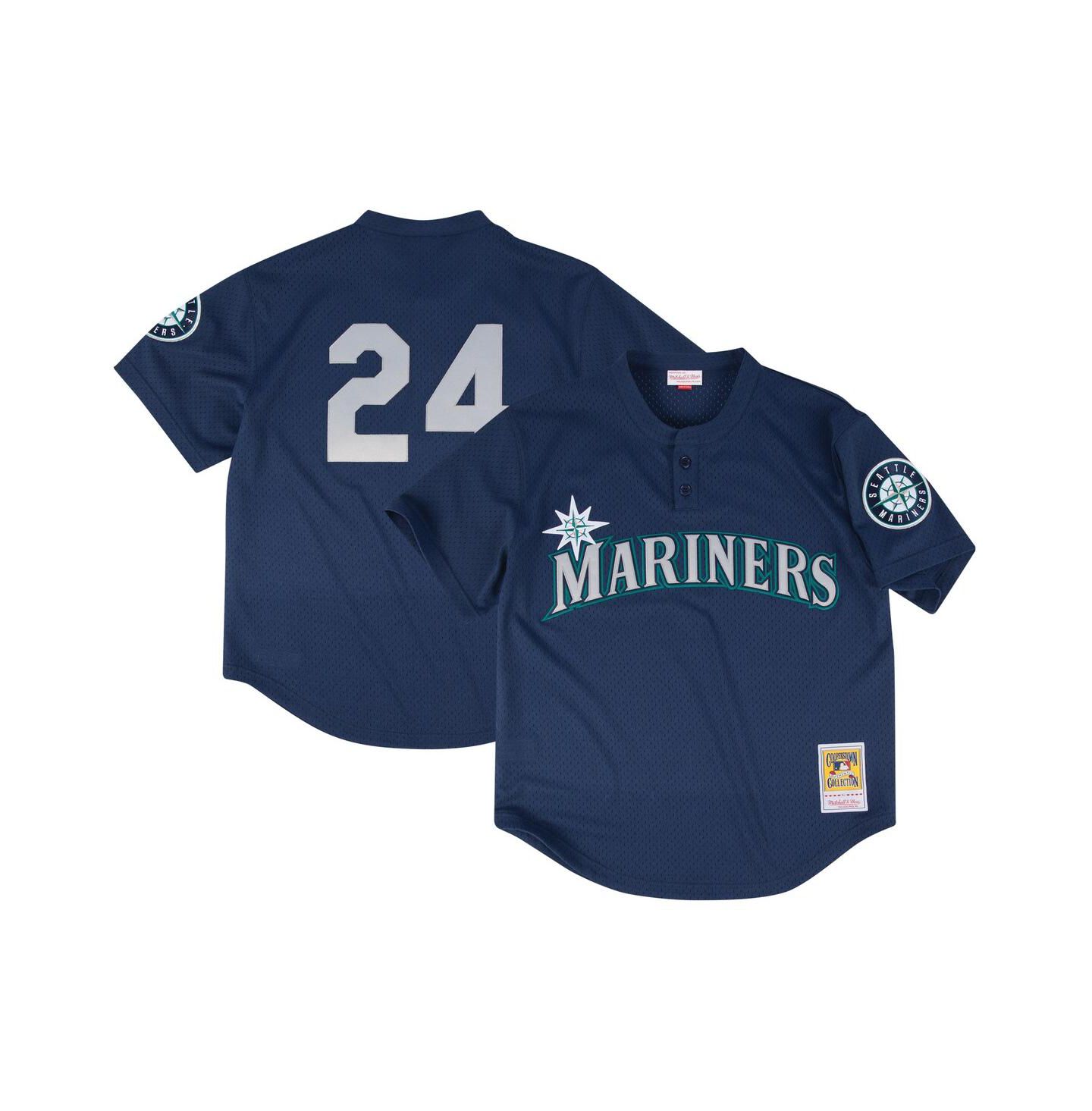 Мужское джерси для тренировок Mitchell & Ness Seattle Mariners, большие размеры, Navy — фото 1