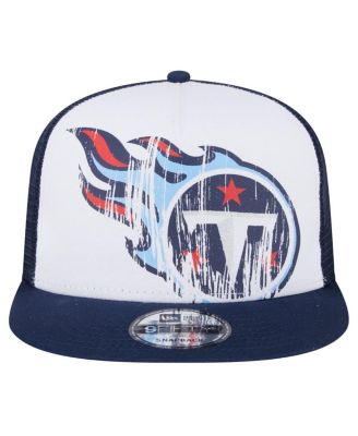 Big Boys and Girls White/Navy Tennessee Titans Distressed 9FIFTY A-Frame Snapback Hat