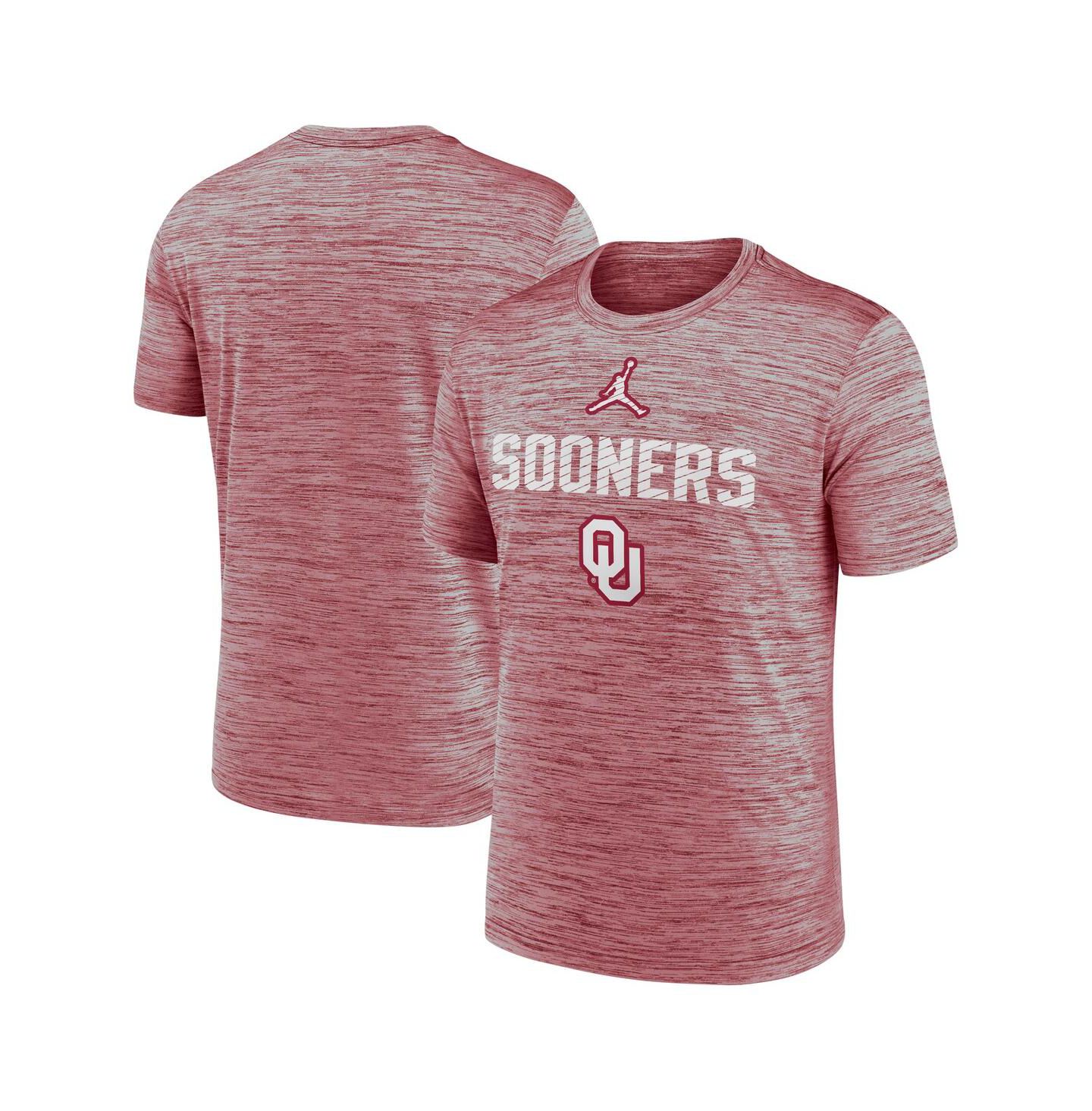 Мужская футболка Jordan Crimson Oklahoma Sooners Campus Slant Velocity Performance — фото 1