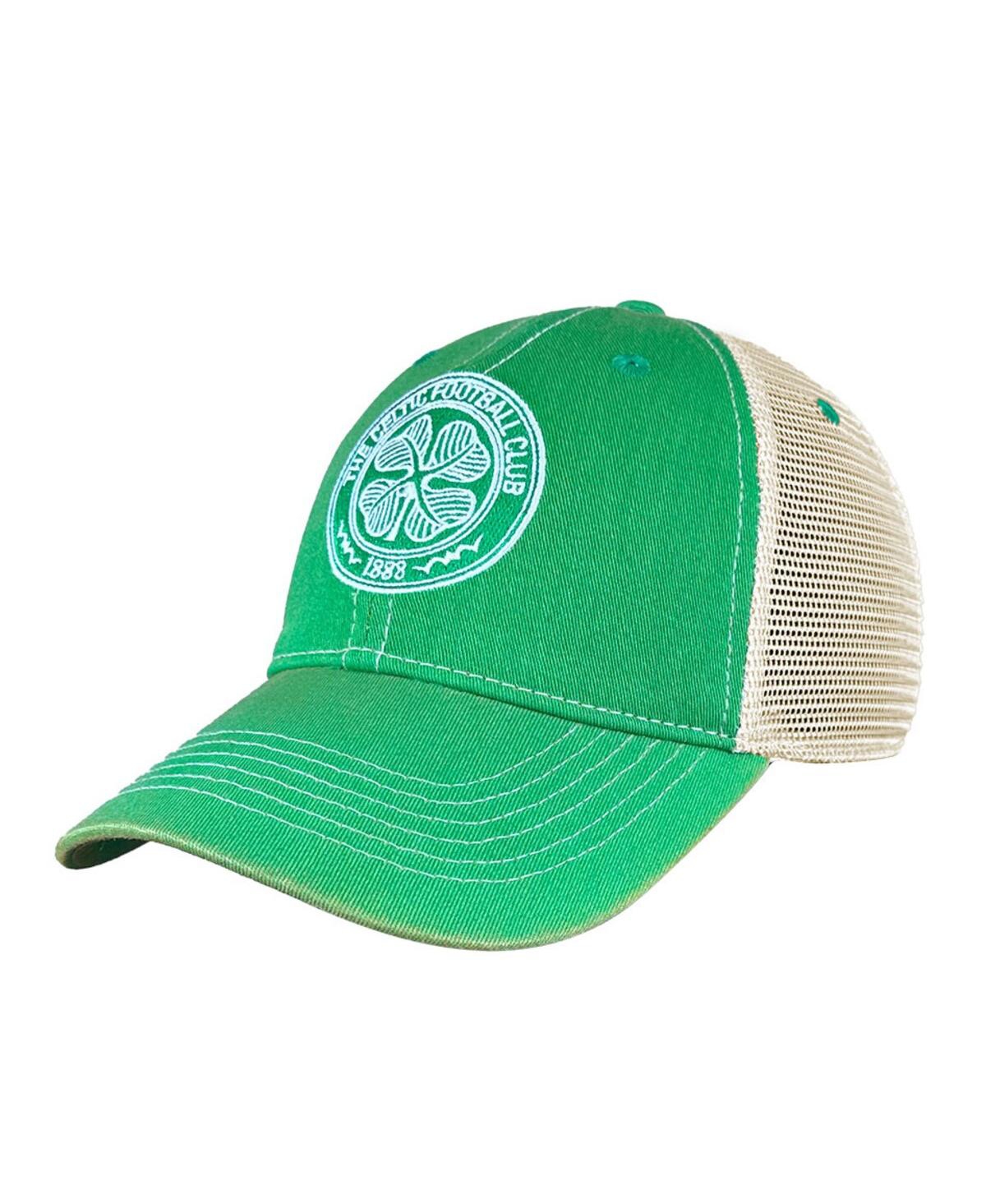 1863fc Men'sâ Green Celtic Tea Washed Vintage Trucker Adjustable Hat In Green