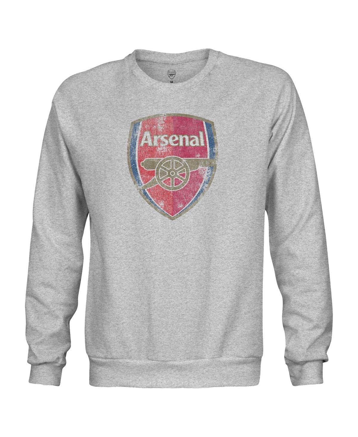 1863fc Men'sâ Heather Gray Arsenal Color Badge Pullover Sweatshirt In Gray