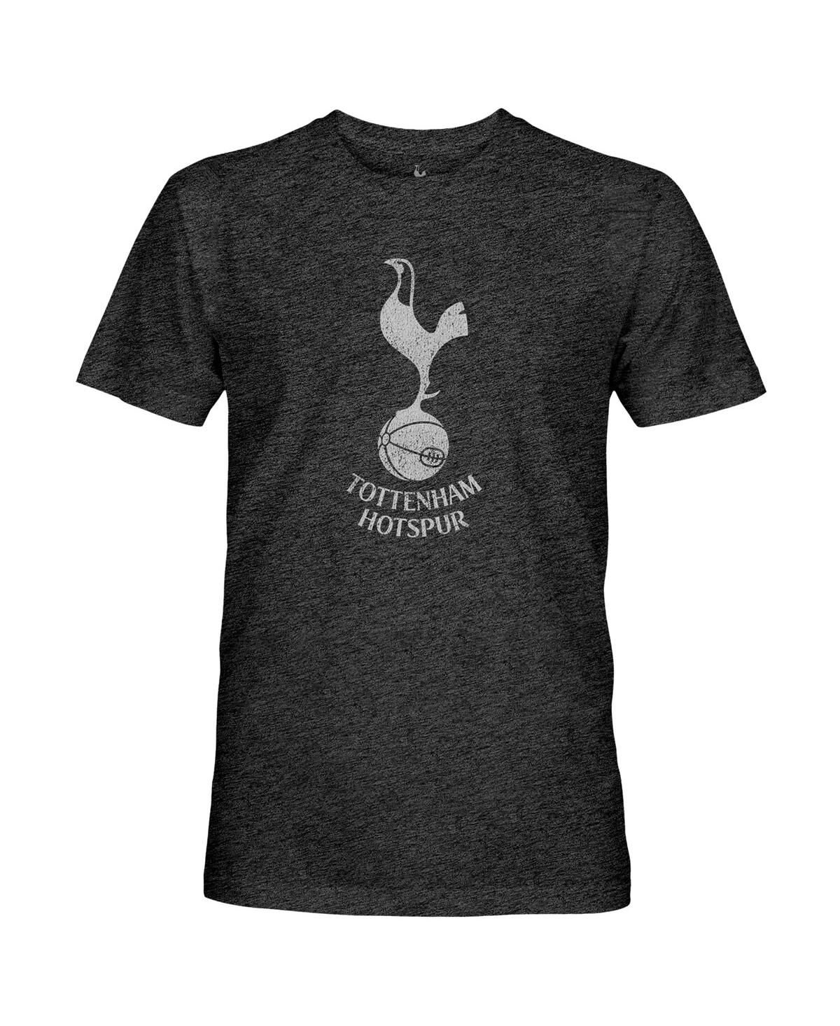 1863fc Men's Black Tottenham Hotspur Mono Badge Vintage Tri-blend T-shirt In Gray