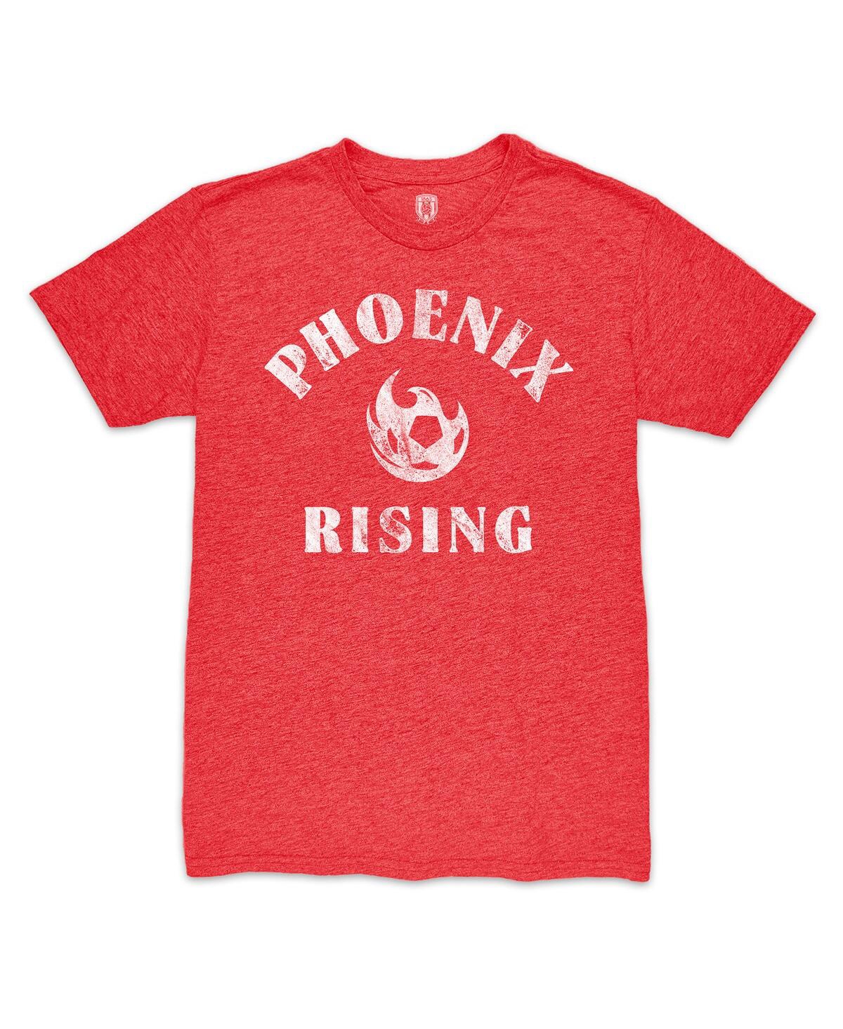 1863fc Men's Heather Red Phoenix Rising Fc Team Arch Vintage Tri-blend T-shirt In Red