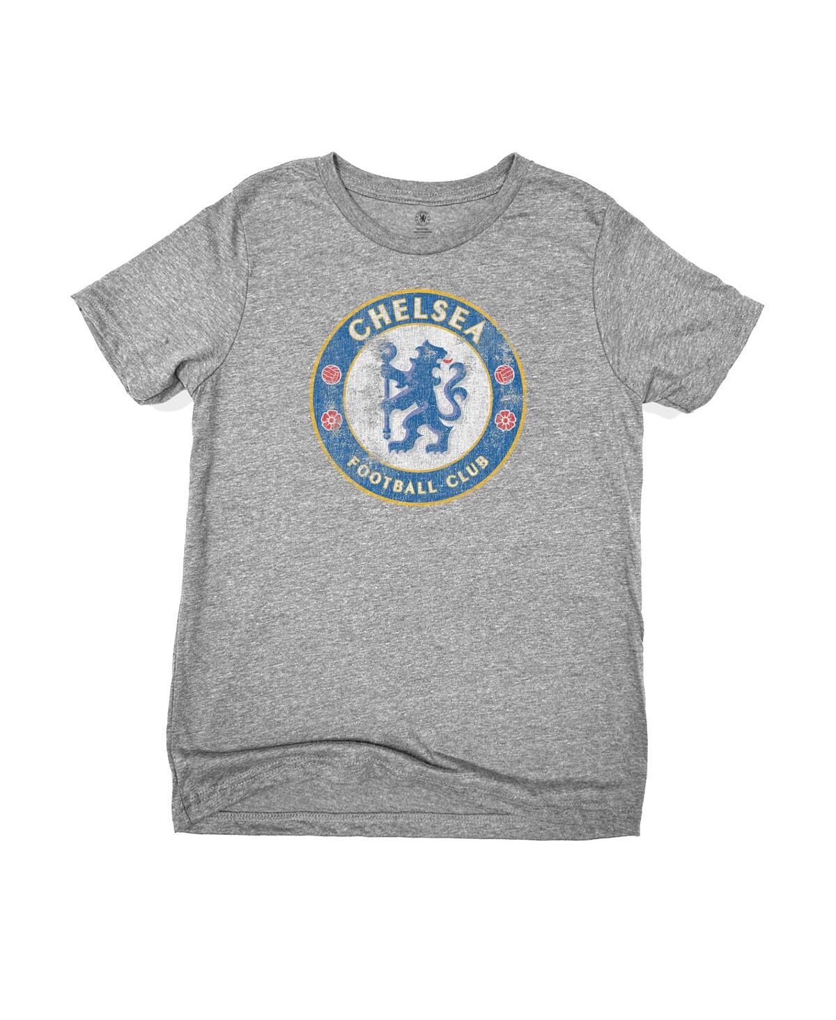 1863FC Big Boys and Girls Heather Gray Chelsea Color Badge T-Shirt