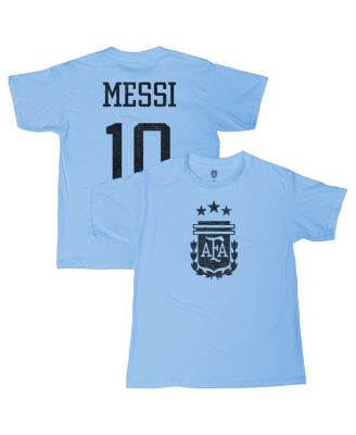 1863FC - Big Boys and Girls Lionel Messi Light Blue Argentina National Team Name Number T-Shirt