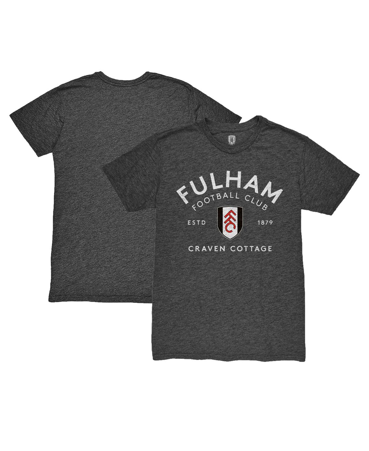 1863fc Men's Heather Black Fulham Arched Establish Twisted Tri-blend T-shirt In Black