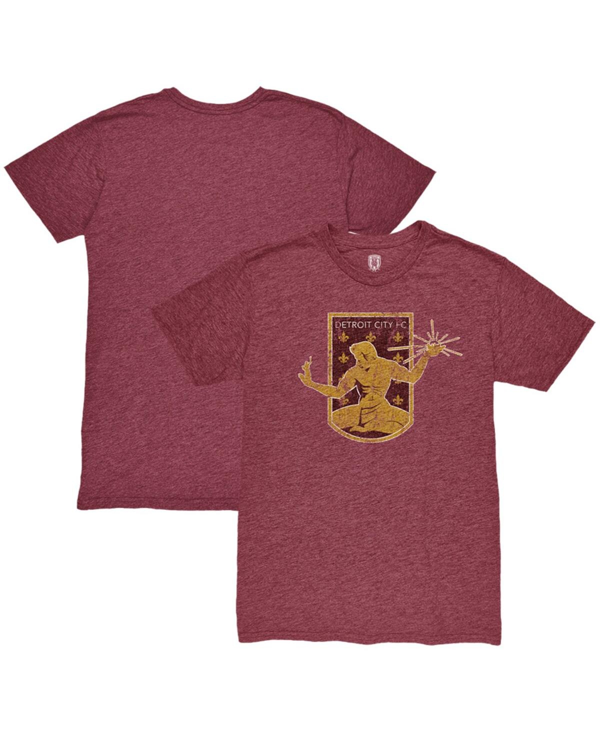 1863fc Men's Maroon Detroit City Fc Color Crest Twisted Tri-blend Slub T-shirt In Burgundy