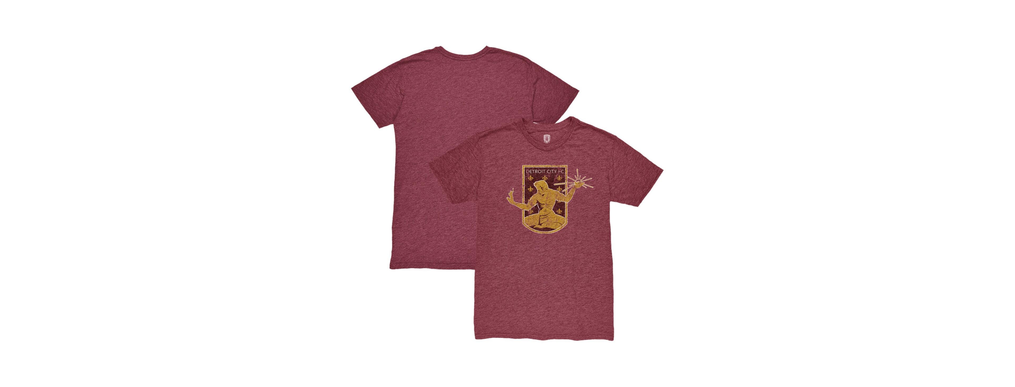 1863FC Men's Maroon Detroit City Fc Color Crest Twisted Tri-Blend Slub T-Shirt