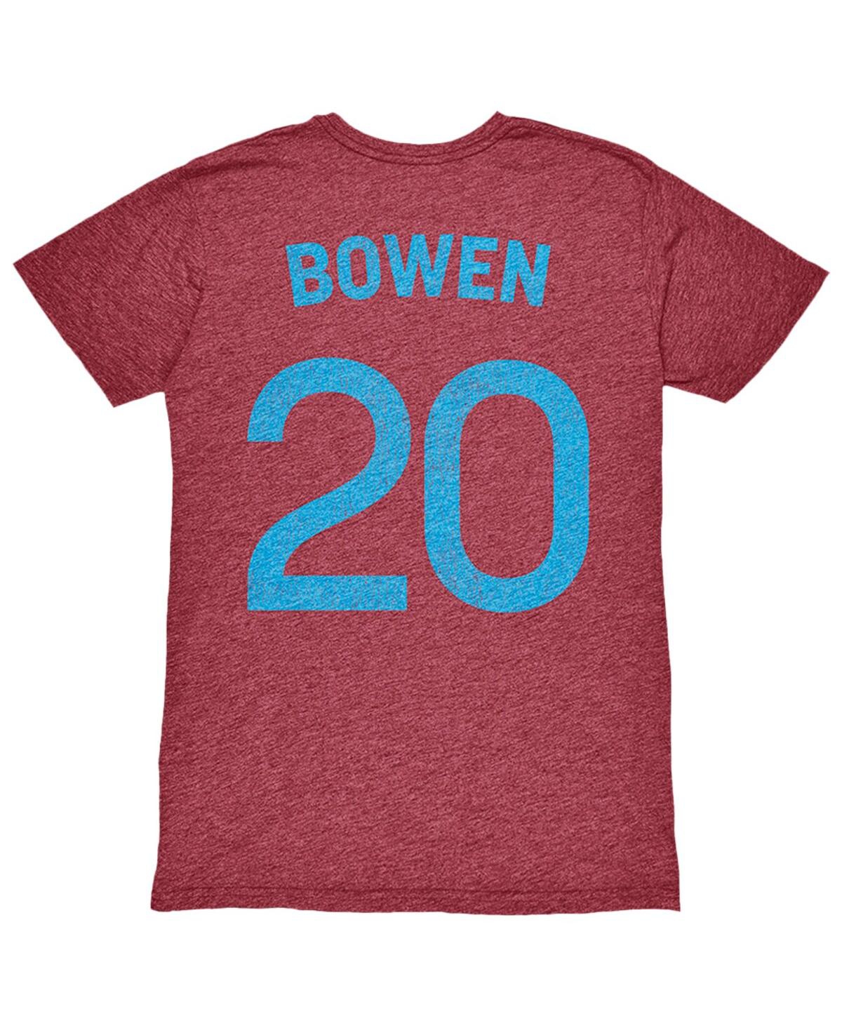 1863fc Men's Jarrod Bowen Claret West Ham United Player Name Number Twisted Tri-blend Slub T-shirt In Red