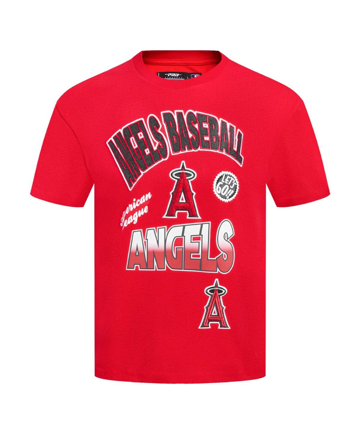 Pro Standard Men's Red Los Angeles Angels Turn It Up Dropped Shoulder T-Shirt