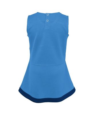 Girls Preschool 2-Piece Carolina Blue North Carolina Tar Heels Cheer Captain Jumper Dress and Bloomers Set