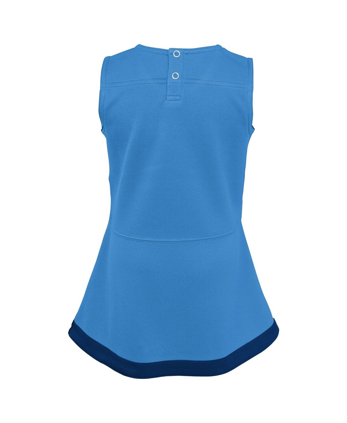 Outerstuff Girls Preschool 2-piece Carolina Blue North Carolina Tar Heels Cheer Captain Jumper Dress Bloomers S In Blue