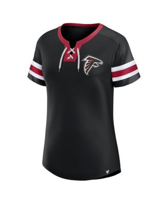 Women's Black Atlanta Falcons Lace-Up Bling T-Shirt