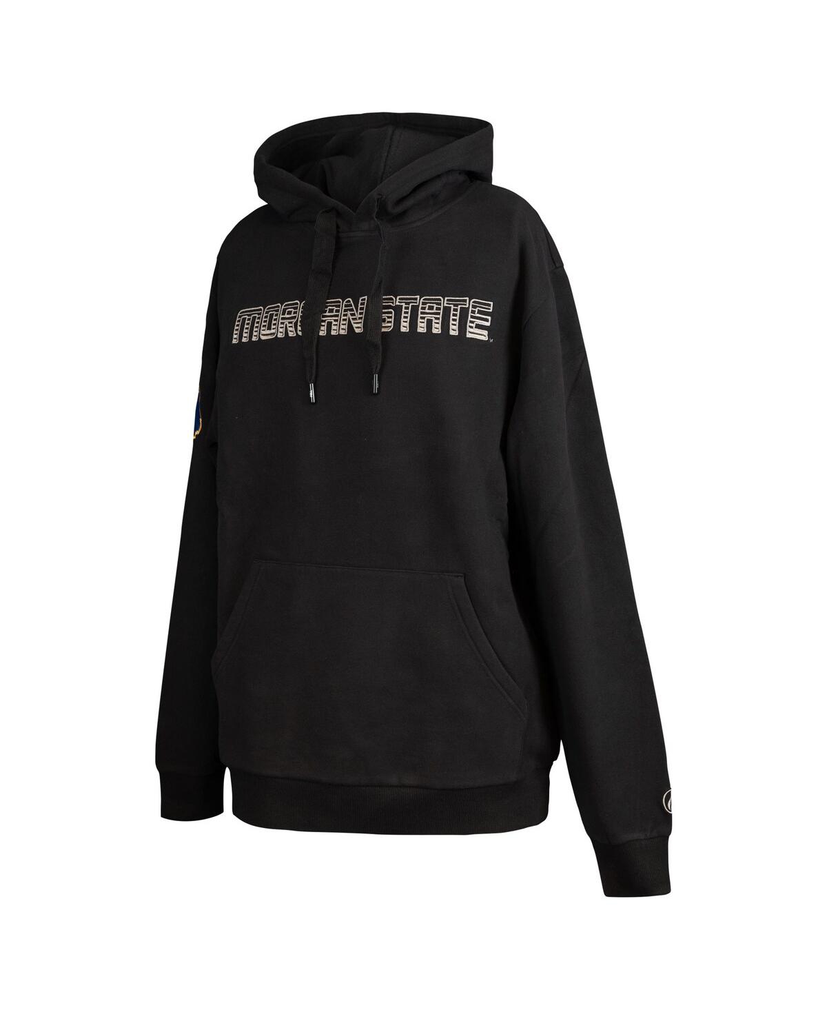 Fisll Men's Black Morgan State Bears Puff Print Sliced Pullover Hoodie