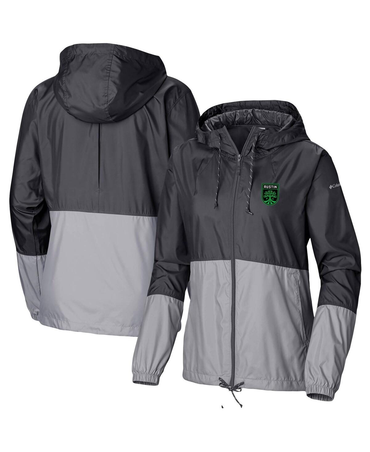 Columbia Women's Black/gray Austin Fc Flash Forward Team Windbreaker Jacket In Black