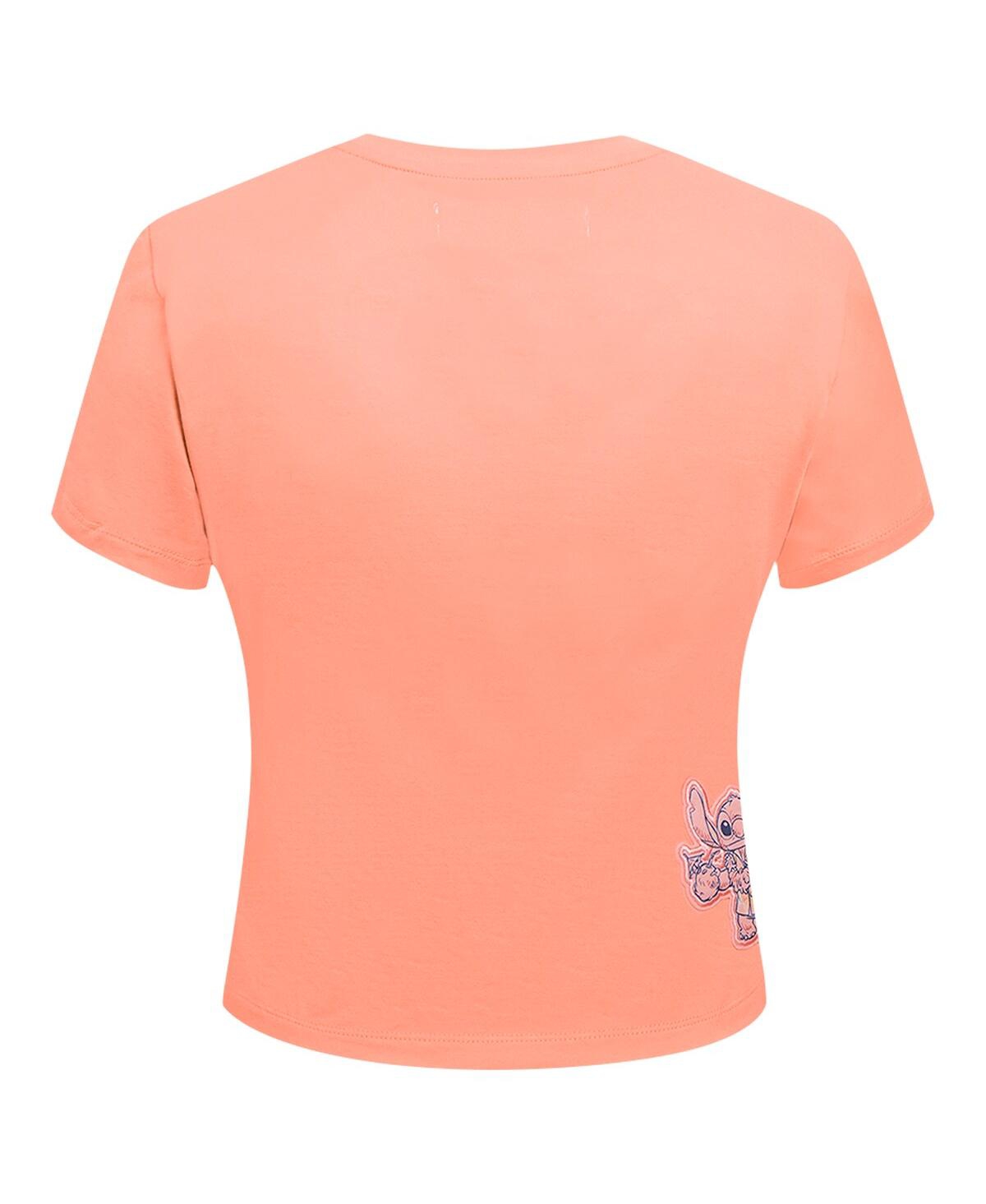 Freeze Max Women's Coral Lilo and Stitch Vacation Baby Doll T-Shirt