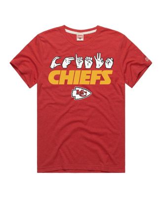 Men's and Women's Red Kansas City Chiefs NFL ASL Collection by Love Sign Tri-Blend T-Shirt