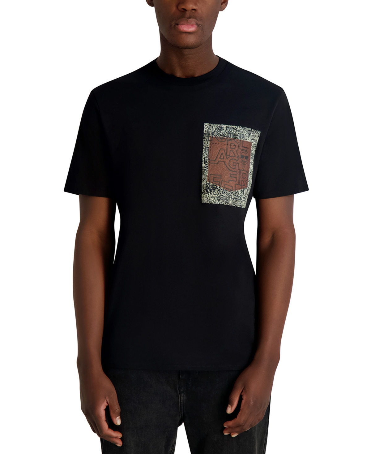 Karl Lagerfeld Men's Thumbprint Detail T-shirt In Animal Print
