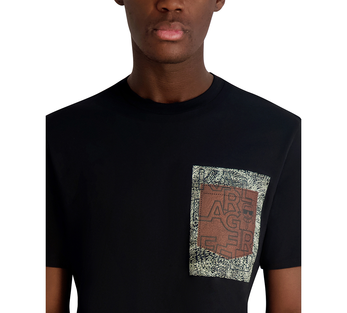 Karl Lagerfeld Men's Thumbprint Detail T-shirt In Animal Print