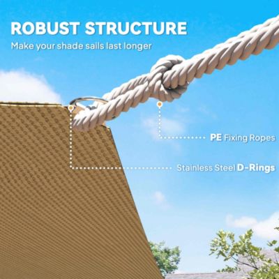 20' x 13' Recgle Outdoor Patio Portable Shade Canopy Sun Sail -