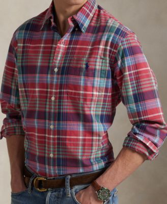Men's Classic-Fit Plaid Oxford Shirt