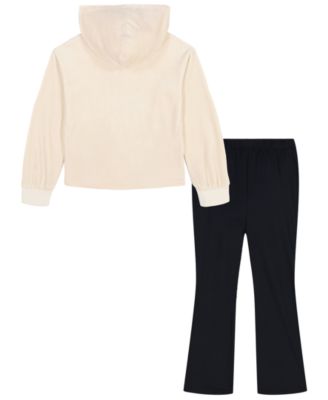 Toddler and Little Girls' Velour Hoodie and Flare Pants, 2-Piece Set