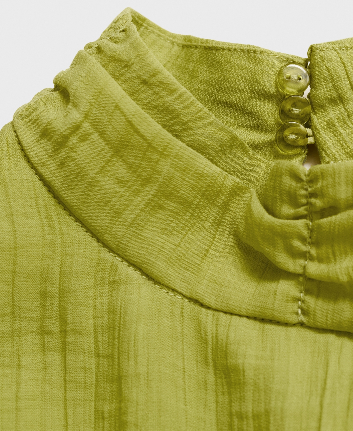 Mango Mock Neck Sleeveless Trapeze Dress In Green