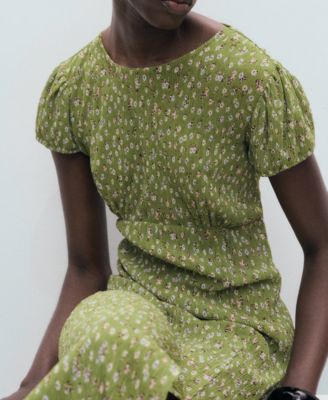 Women's Floral-Print Pleated Dress