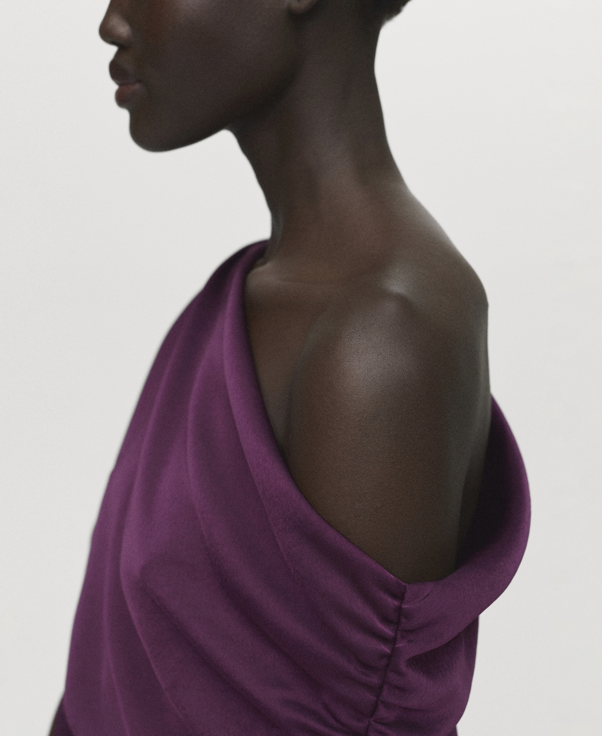 Mango Women's Asymmetrical Satin Dress In Purple