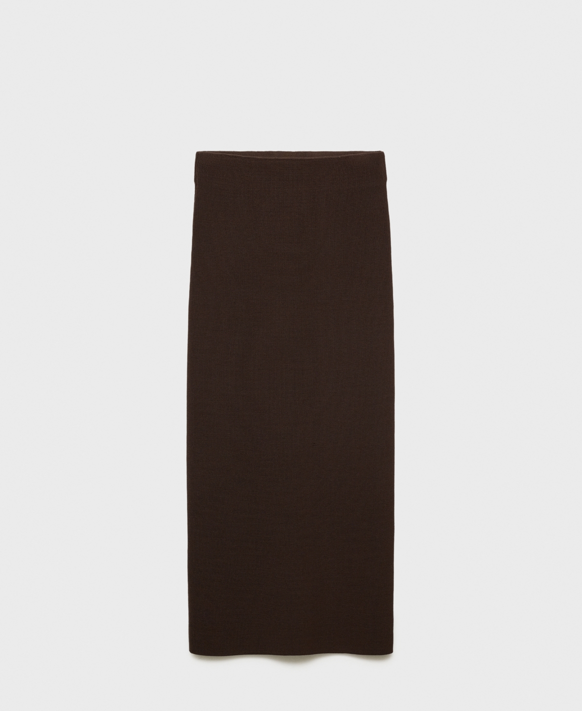Mango Fine Knit Midi Skirt In Brown