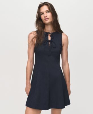 Women's Bows Denim Effect Dress