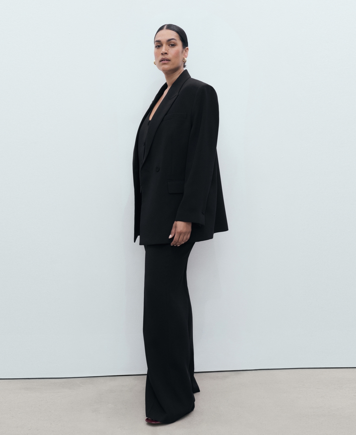 Mango Iguana Straight Leg Pants In Black