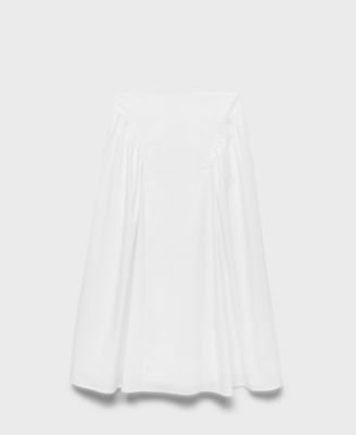 Women's Pleated Midi Cotton Skirt