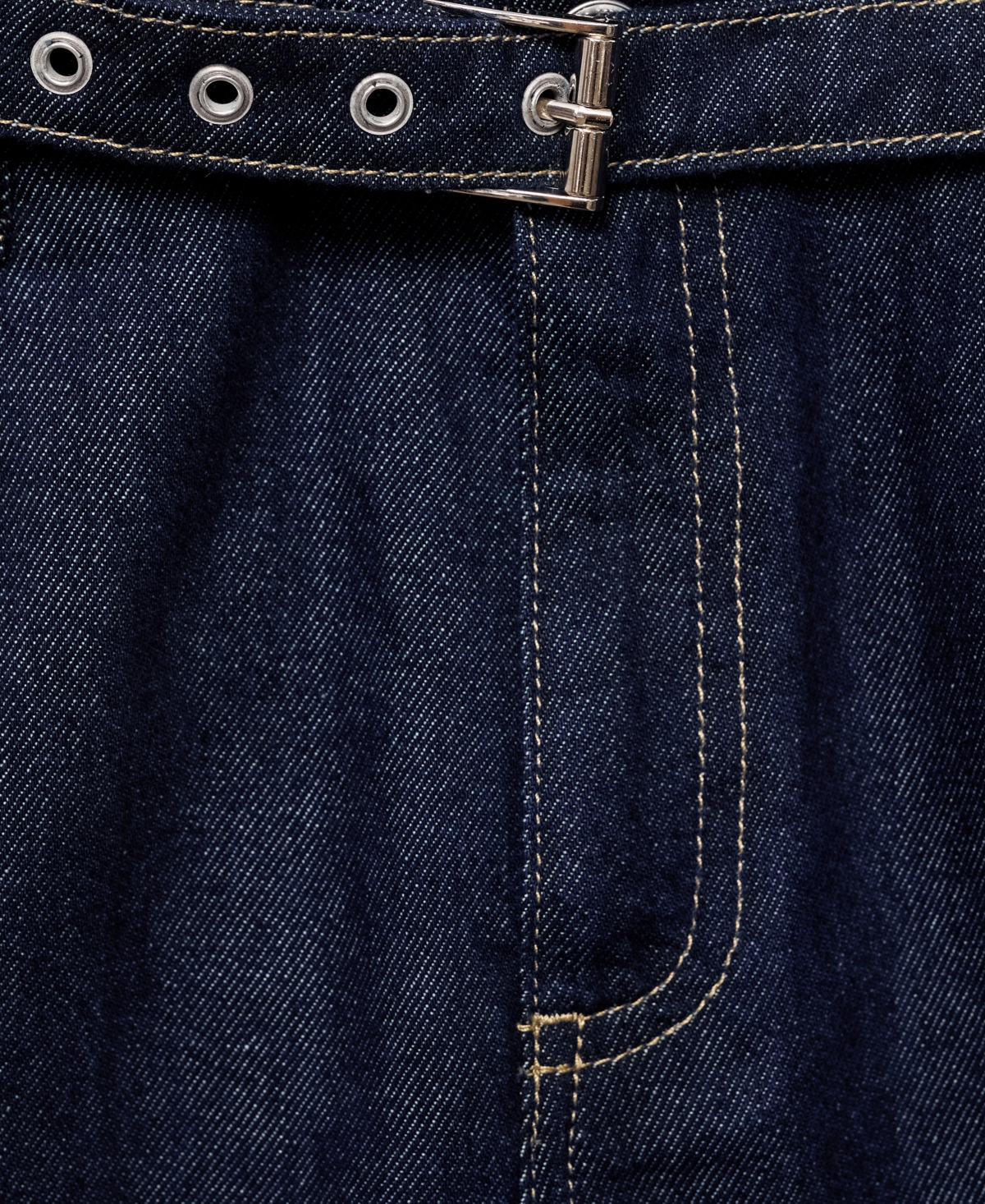 Mango Women's Straight-fit Belt Jeans In Blue