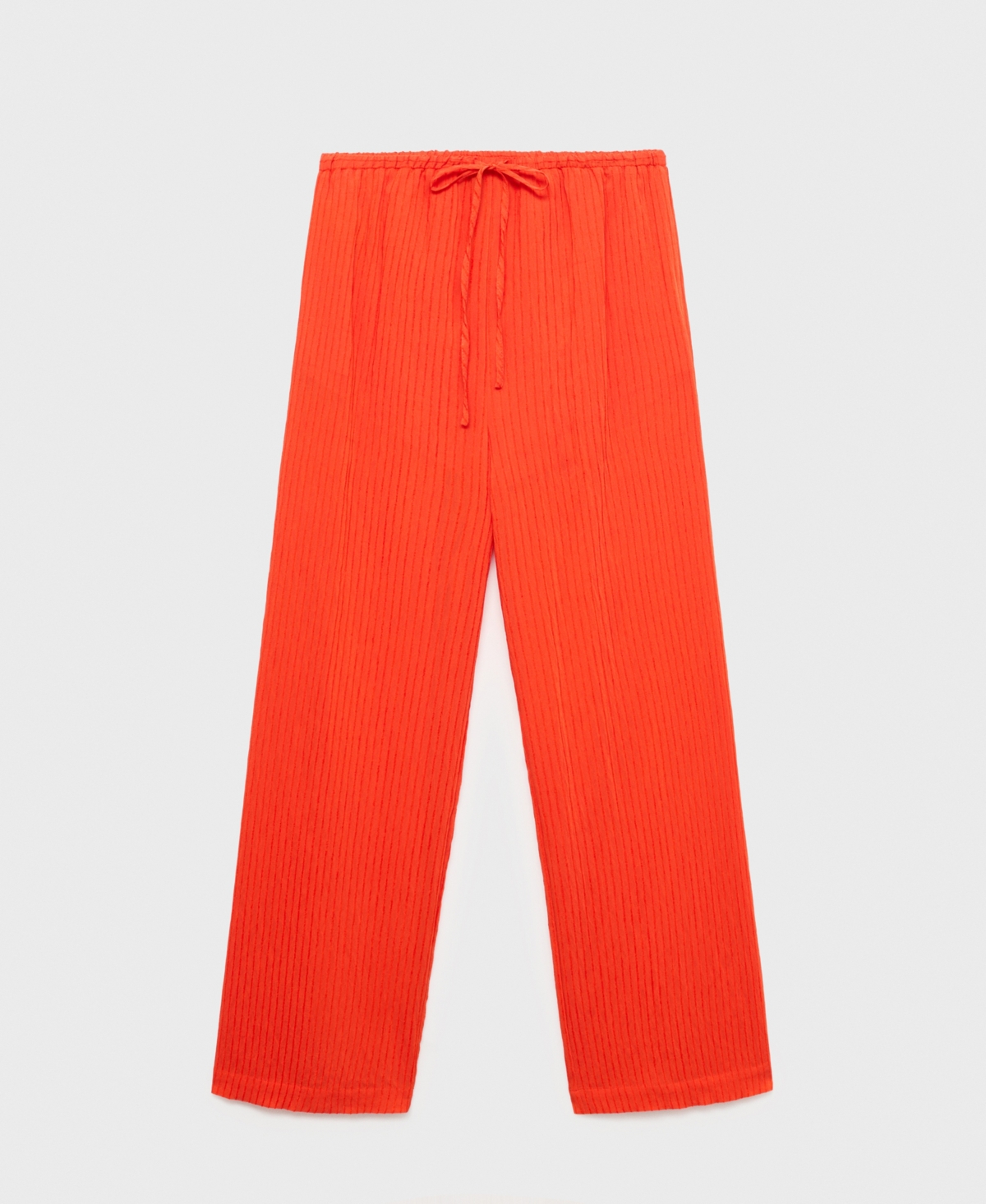 Mango Straight-leg Trousers With A Wrinkled Effect Orange In Orange