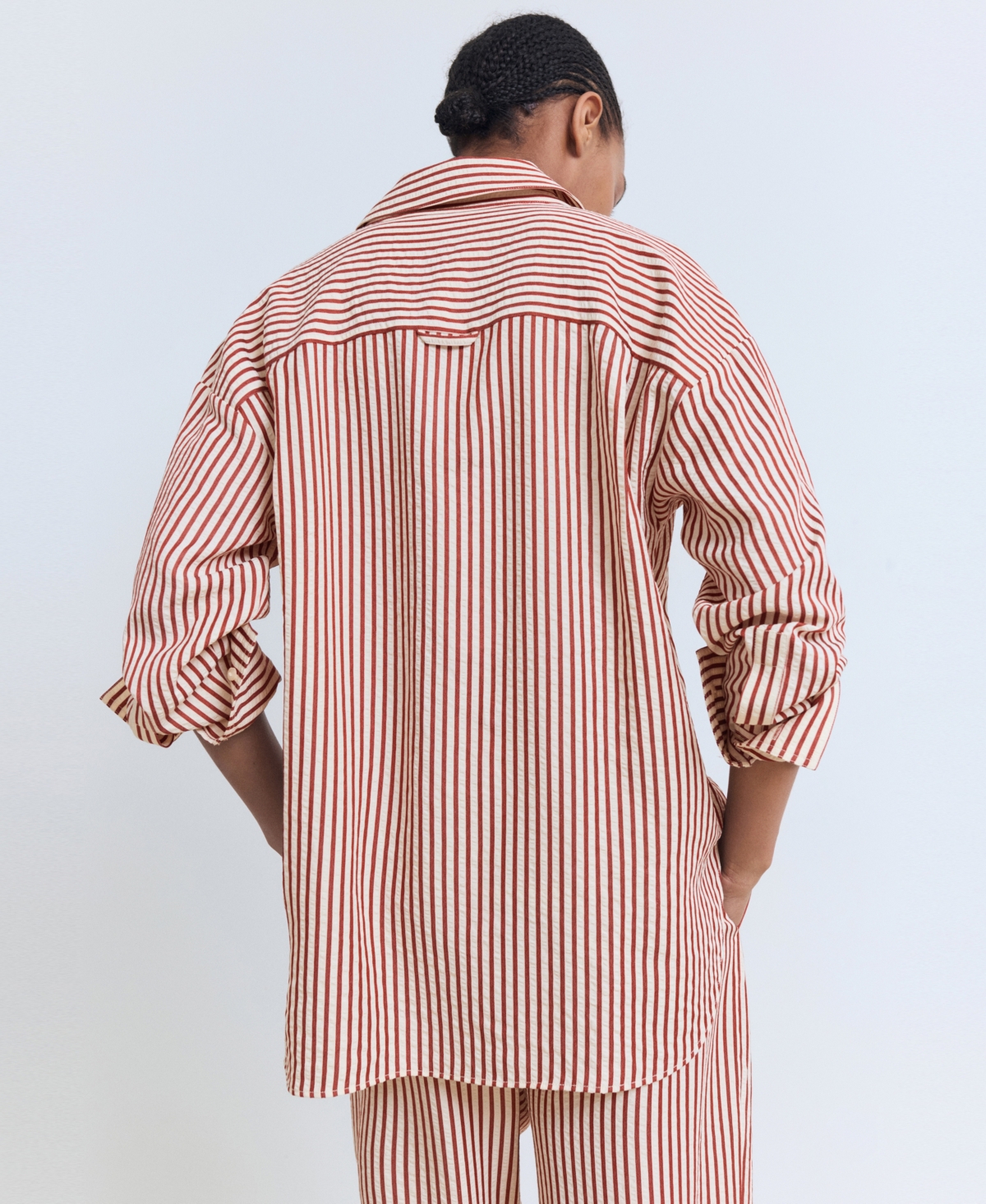 Mango Women's Striped Straight Shirt In Orange