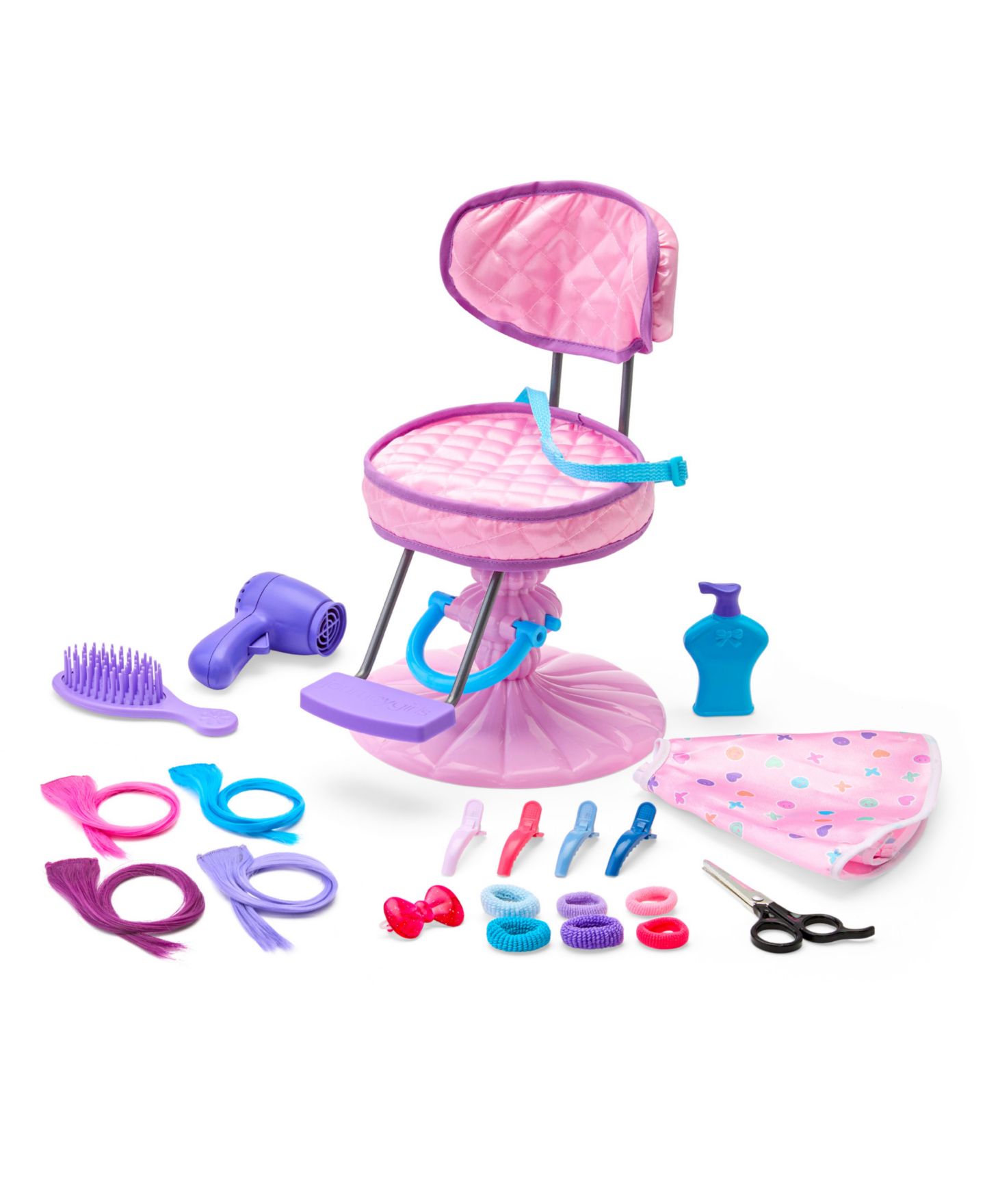 Детские куклы Journey Girls Glam Hair Salon Swiveling Chair 21-Piece Accessory Set, Ages 5+ — фото 1
