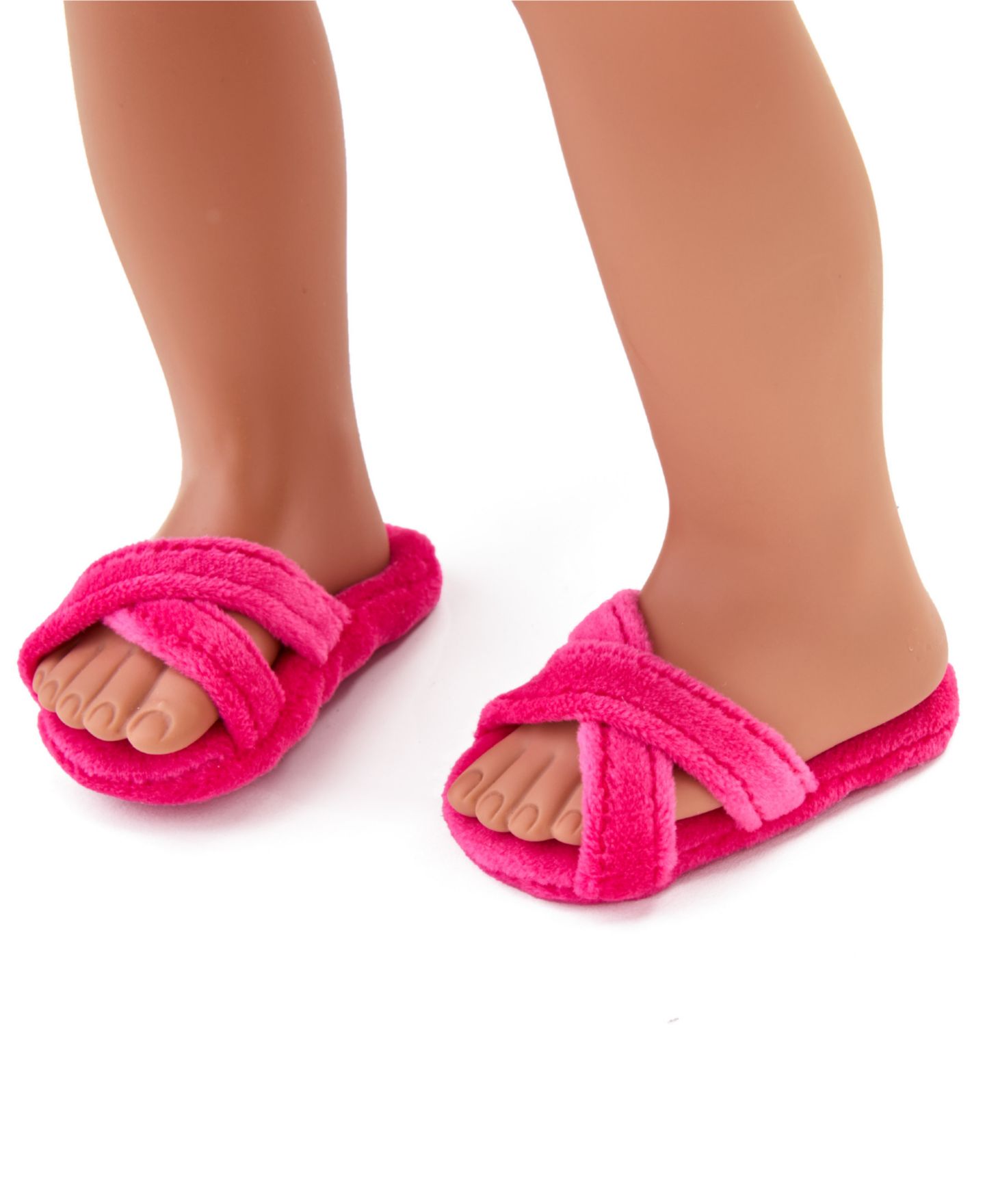 Детские куклы Journey Girls Glam Spa 18" Ruffled Plush Pajama Dress, Headband and Slippers, 3-Piece Set, Ages 5+ — фото 6