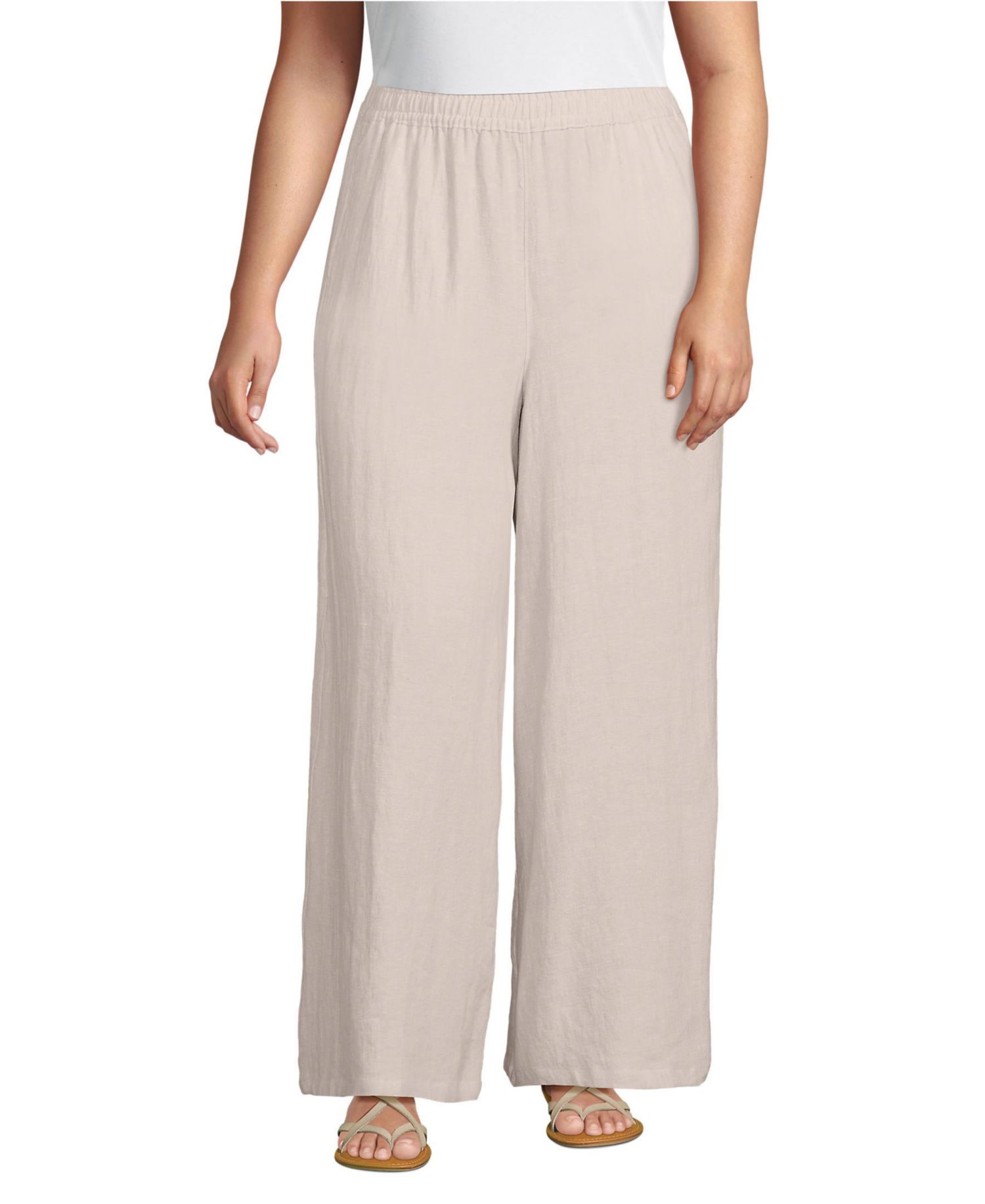 Women's Linen High Rise Palazzo Pants - Set Bottom